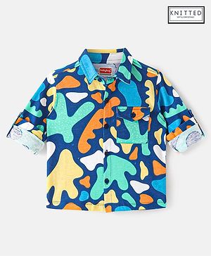 Babyhug Cotton Knit Full Sleeves Printed Shirt - Multicolour