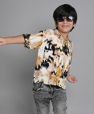 Taffykids Rayon Half Sleeves Tie Dye Shirt - Multi Colour