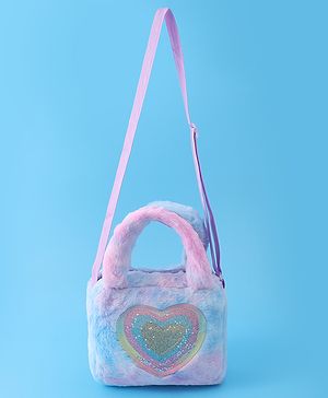 Babyhug Love Shaped Fur Sling Bag - Multicolor