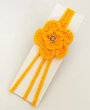 Love Crochet Art Handmade Flower Design Headband - Yellow