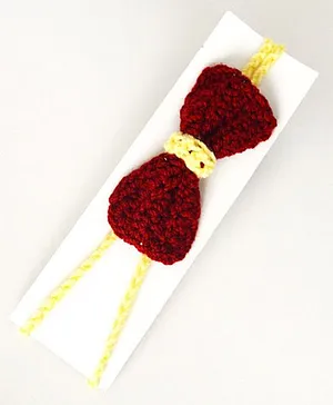 Love Crochet Art Handmade Bow Design Headband - Red