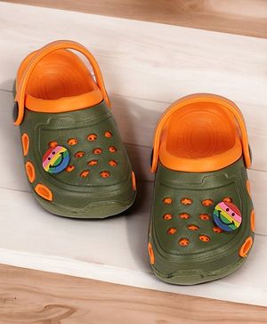 Lil Lollipop Smiley Applique Detailed Anti Slip Clogs - Green