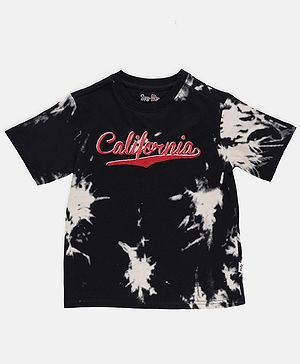 SpyBy Half Sleeves Text Printed Tee - Black