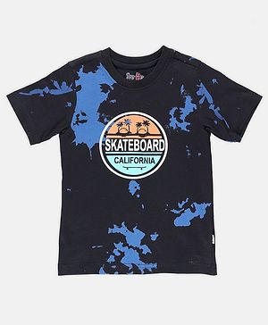 SpyBy Half Sleeves Text Printed Tee - Black