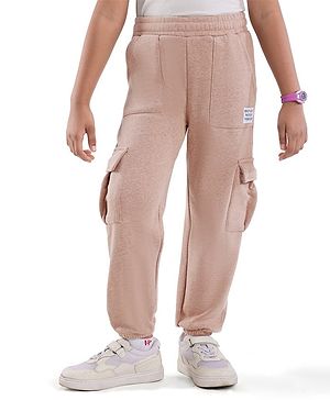 Honeyhap Premium Fleece Full Length Solid Lounge Pant With Bio Finish - Light Brown Melange