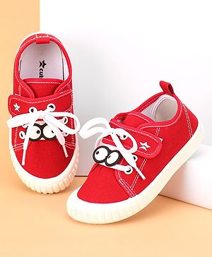 Cute Walk by Babyhug Velcro Casual Shoes- Red