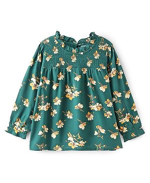 Babyhug Full Sleeves Top with Floral Print - Green