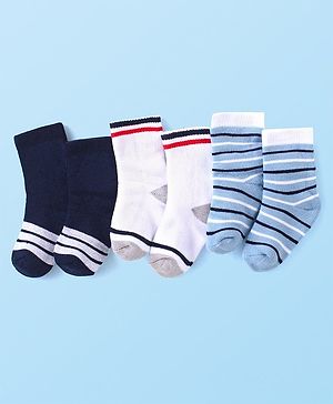 Cute Walk by Babyhug Anti-Bacterial Ankle Length Terry Socks with Striped  Pack of 3 - Multicolor