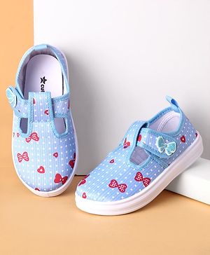 Cute Walk by Babyhug Velcro Closure Casual Shoes Butterfly Applique - Blue