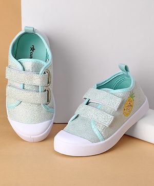 Cute Walk by Babyhug Velcro Closure & Fruit Embroidery Casual Shoes - Green