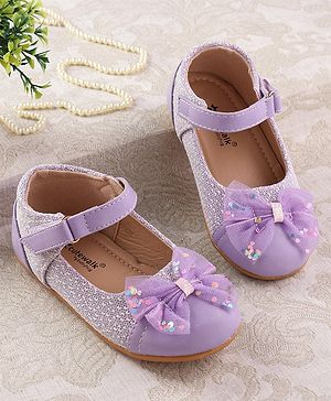 Cute Walk by Babyhug Ballerinas with Strap Closure & Bow Applique - Purple