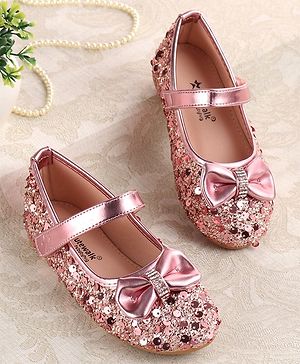 Cute Walk by Babyhug Ballerina With Sequins & Bow Applique - Pink