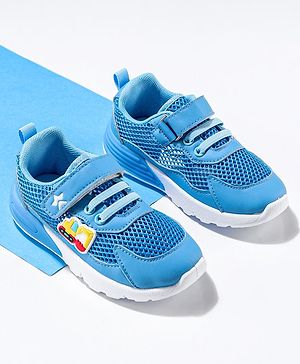 Cute Walk by Babyhug Sneaker Shoes with Vecro Closure & Construction Vehicle Appliques - Blue
