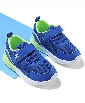 Cute Walk by Babyhug Velcro Closure Sneakers With Animal Print Detailing - Royal Blue