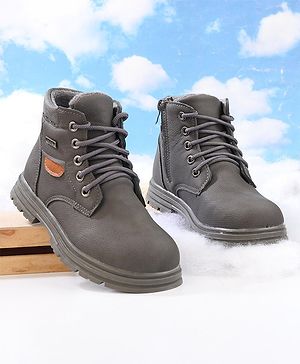 Cute Walk by Babyhug Winter Boots with Lace Up Closure - Grey