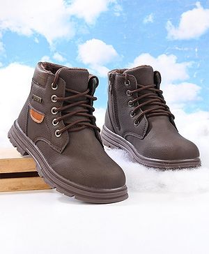 Cute Walk by Babyhug Winter Boots with Lace Up Closure - Brown