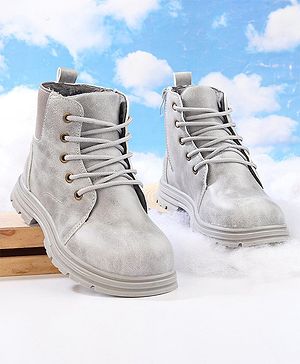 Cute Walk by Babyhug Lace Up  Winter Boots - Grey