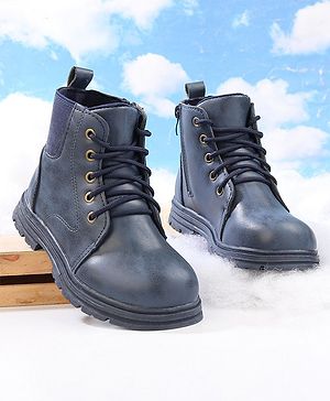 Cute Walk by Babyhug Lace Up  Winter Boots - Blue