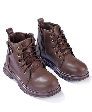 Pine Kids Winter Boots with Lace Up Closure -  Brown