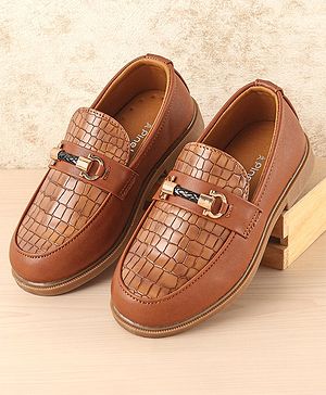 Pine Kids Slip On Party Wear Loafers - Brown