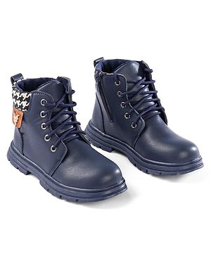 Pine Kids Winter Boots with Lace Up Closure - Blue