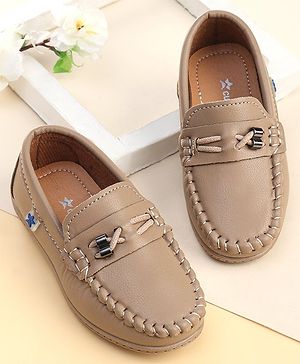 Cute Walk by Babyhug Slip On Loafer Shoes - Khaki
