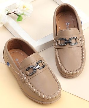Cute Walk by Babyhug Formal & Party Wear Slip On Shoes - Khaki