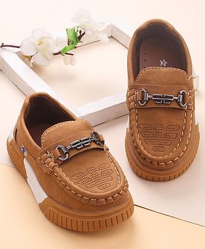 Cute Walk by Babyhug Slip On Formal & Party Wear Shoes with Applique - Brown