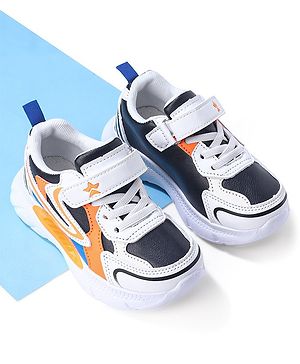 Cute Walk by Babyhug Sneaker  with Lace Up Closure - White & Orange