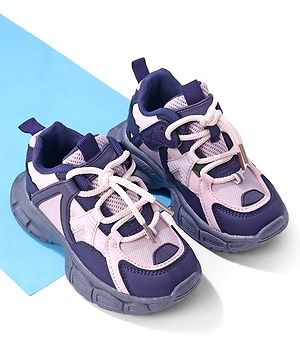 Cute Walk by Babyhug Lace Up Sneakers - Purple