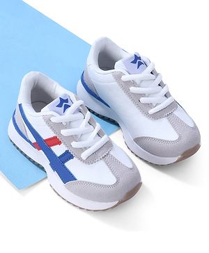 Cute Walk by Babyhug Lace Up Sneaker - White & Blue