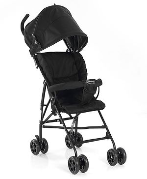 Babyhug Air Glide Buggy Light Weight Stroller with Canopy - Black