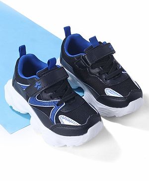 Cute Walk by Babyhug Sneaker with Lace Up & Velcro Closure - Black & Blue