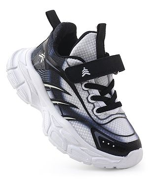 Pine Kids Sneaker with Lace up & Velcro Closure - Black