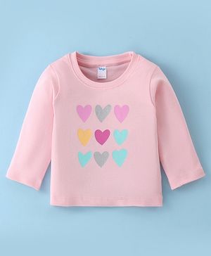 Tango Interlock Knit Full Sleeves T-Shirt Herats Print - Pink