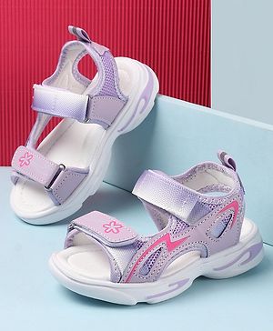 Cute Walk by Babyhug Sandals with Velcro Closure Floral Print - Purple
