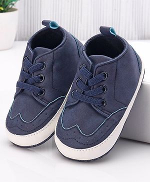 Cute Walk by Babyhug Booties with Lace Up Closure-  Blue