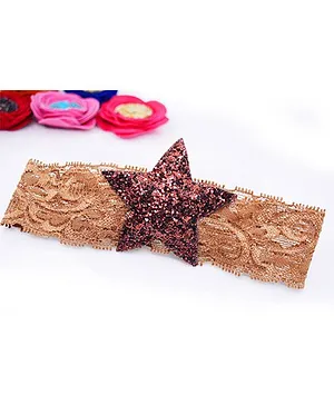 Little Tresses Glittery Star Lace Soft Stretchable Headband - Brown