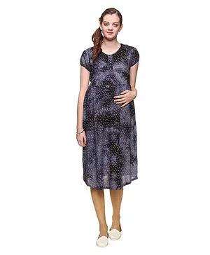 Mamma's Maternity Printed Maternity Dress - Dark Blue