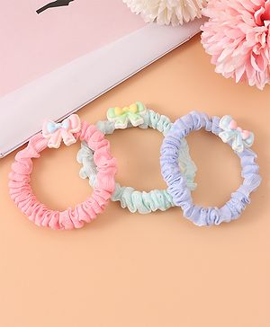 Babyhug Rubber Bands & Scrunchies Sets with Bow Applique Pack of 3 - Multicolor