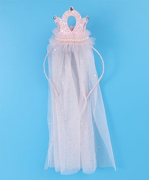Babyhug Tiara Styled Hair Bands Free Size - Light Pink