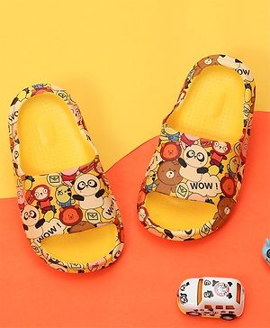 Yellow Bee Eva Animal Detailed Flip Flops - Yellow