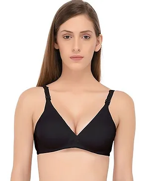 Fabme Solid Maternity Non-Padded Feeding Bra - Black