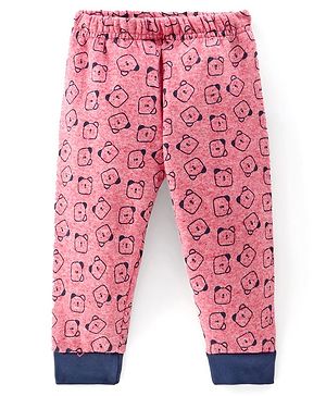 Ollypop Full length Fleece Pant with Bear Print - Light Pink