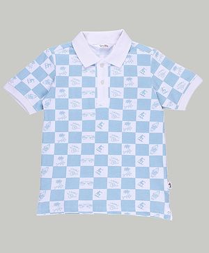 SpyBy Cotton Half Sleeves Checked Polo T Shirt  - Multi Color
