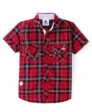 TONYBOY Half Sleeves Checked Shirt - Red