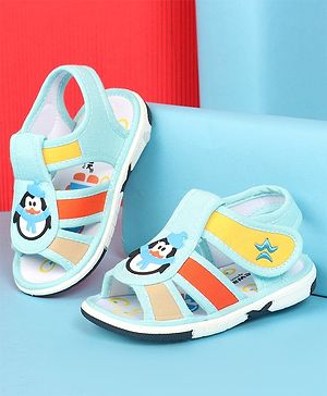 Cute Walk by Babyhug Velcro Closure Sandal with Penguin Applique - Blue
