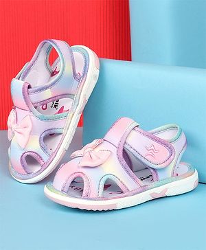 Cute Walk by Babyhug Velcro Closure Sandal with Bow Applique - Multicolor