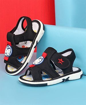 Cute Walk by Babyhug Velcro Closure Sandals with Applique - Black