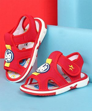Cute Walk by Babyhug Velcro Closure Sandals with Applique - Red